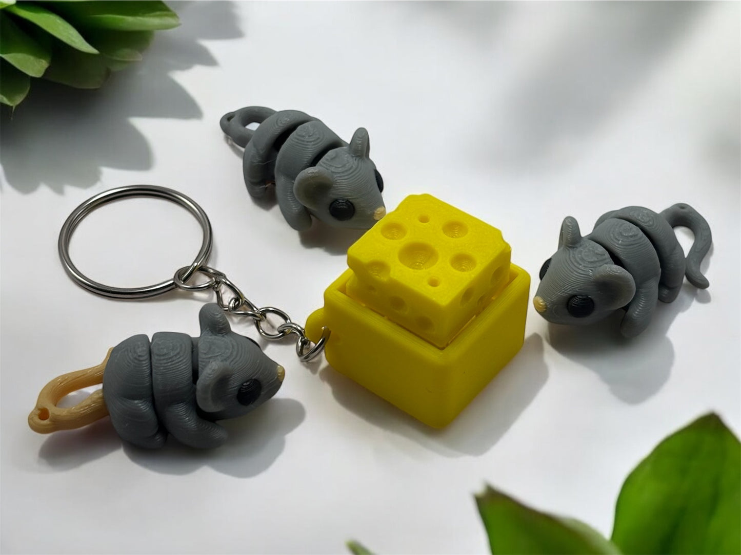 Cheese Clicker Fidget Keychain - Clicky Satisfying Sensory Toy for Stress Relief, Stocking Stuffer & Unique Gift for Kids,Teens,and Adults