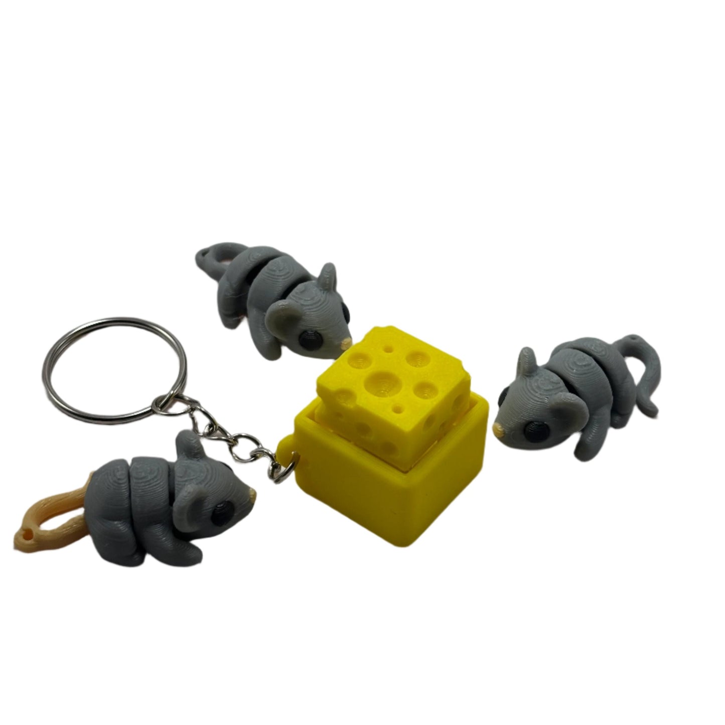 Cheese Clicker Fidget Keychain - Clicky Satisfying Sensory Toy for Stress Relief, Stocking Stuffer & Unique Gift for Kids,Teens,and Adults