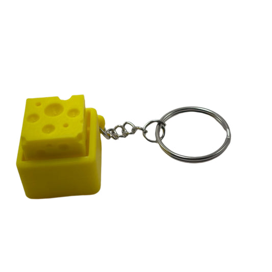 Cheese Clicker Fidget Keychain - Clicky Satisfying Sensory Toy for Stress Relief, Stocking Stuffer & Unique Gift for Kids,Teens,and Adults