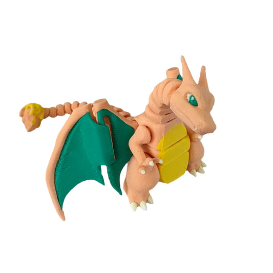 Toy figure of a dragon-like creature on a textured gray background