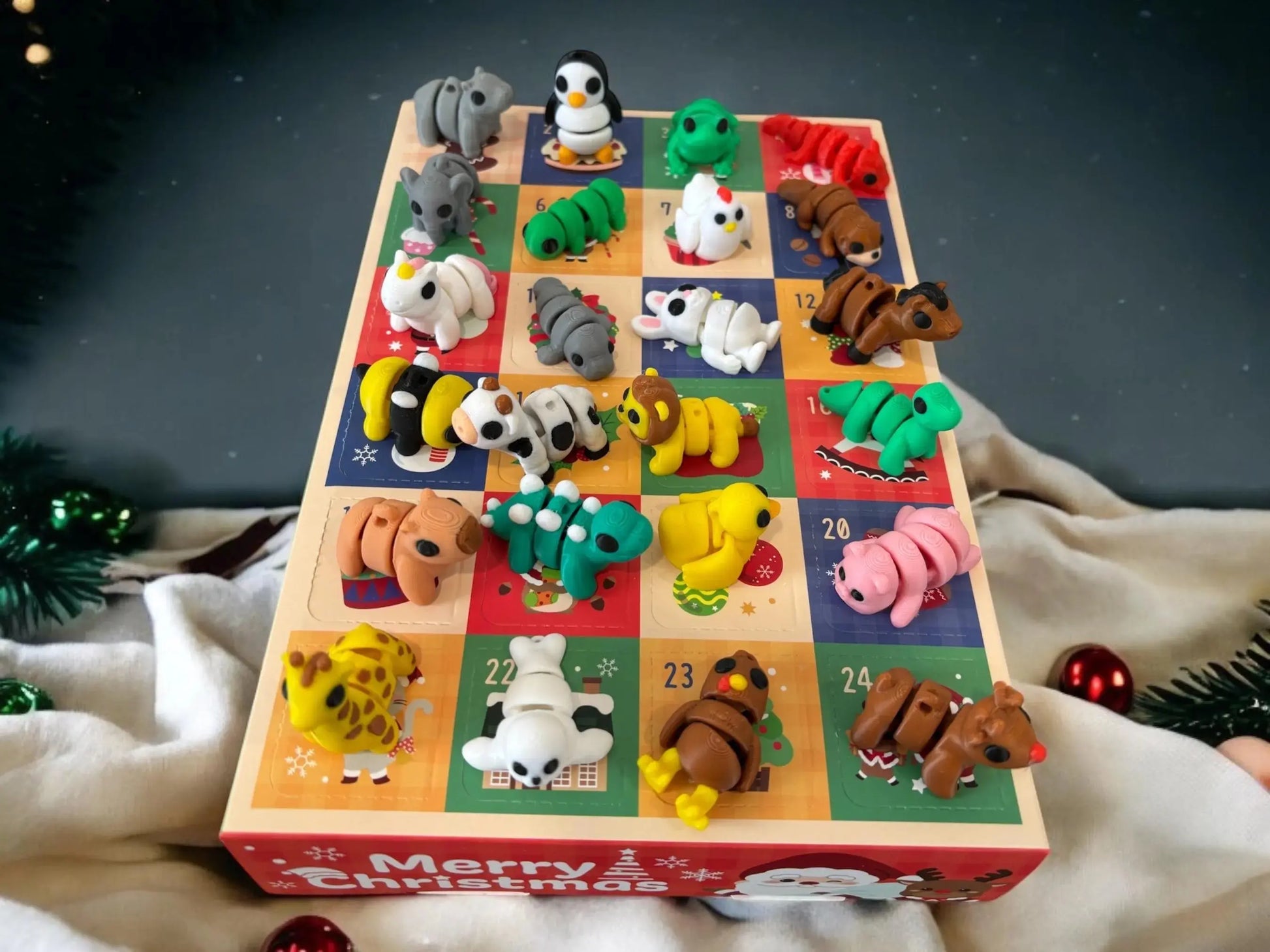 advent calendar  with cute mini animal fidgets
