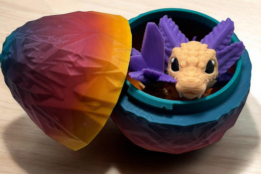axolotl dragon with coloful egg