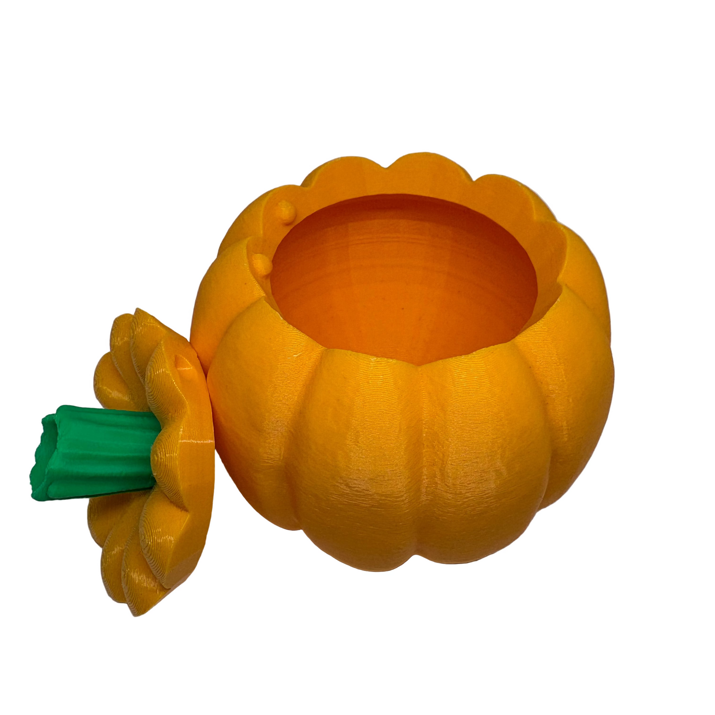 Yellow pumpkin-shaped container